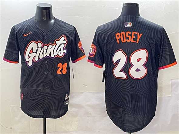 Men%27s San Francisco Giants #28 Buster Posey Anthracite 2025 City Connect Limited Stitched Jersey->san francisco giants->MLB Jersey